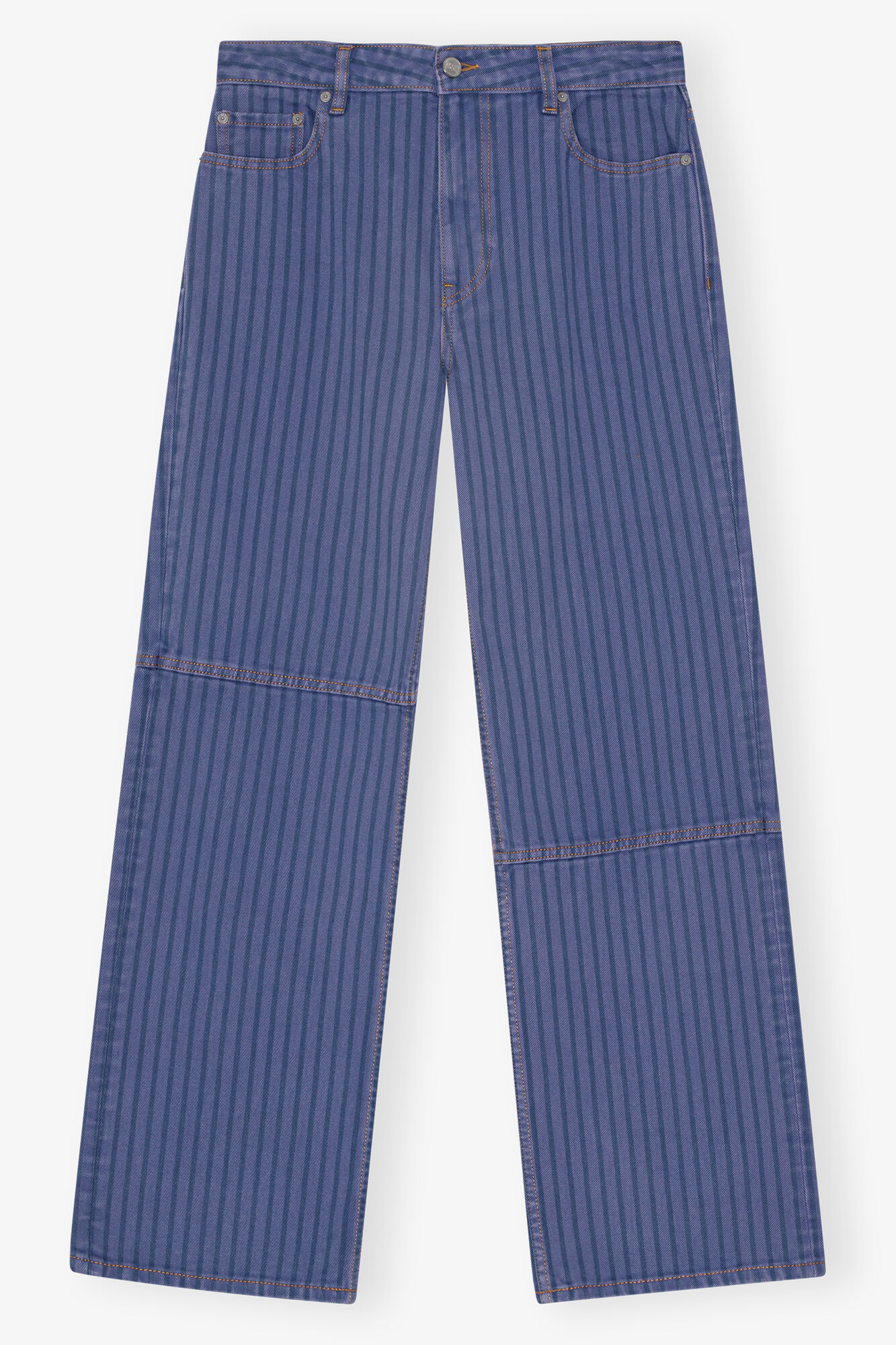 Blue Stripe Izey Jeans, Cotton, in colour Country Blue - 1 - GANNI
