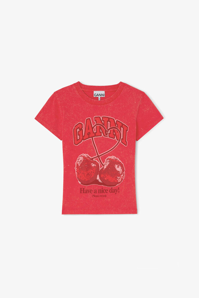 Baby Fit T-shirt with Cherry, High Risk Red