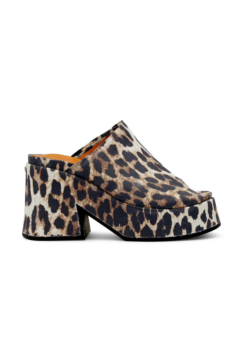 Retro Mules, Polyurethane, in colour Leopard - 1 - GANNI