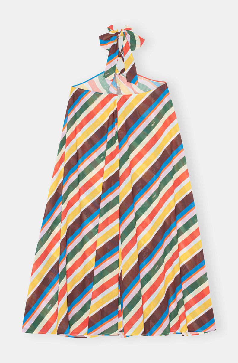 Halter Dress, Polyester, in colour Multicolour - 2 - GANNI