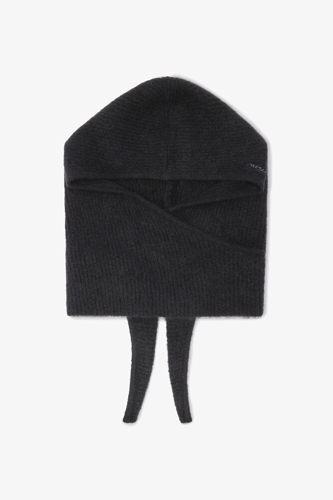 Black Soft Wool Balaclava, Black