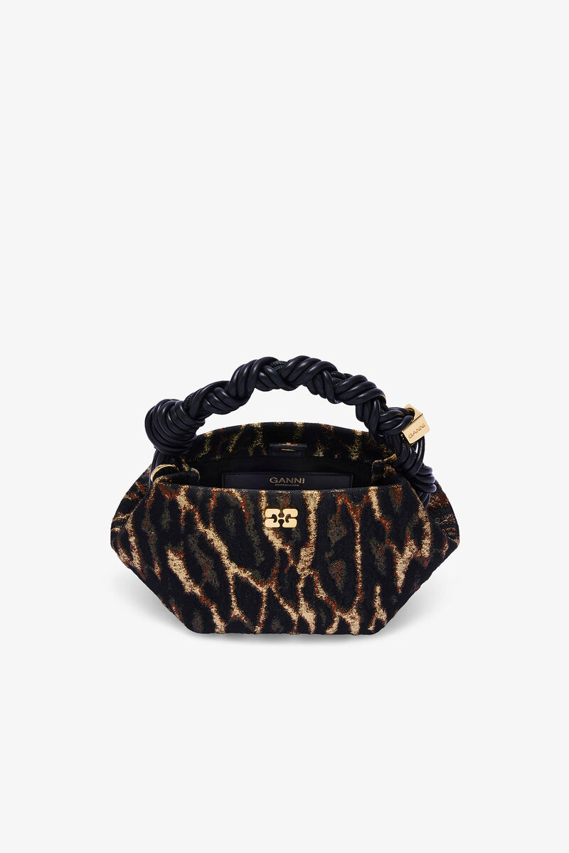 Metallic Cloque Mini Bou Bag, in colour Antique Bronze - 3 - GANNI
