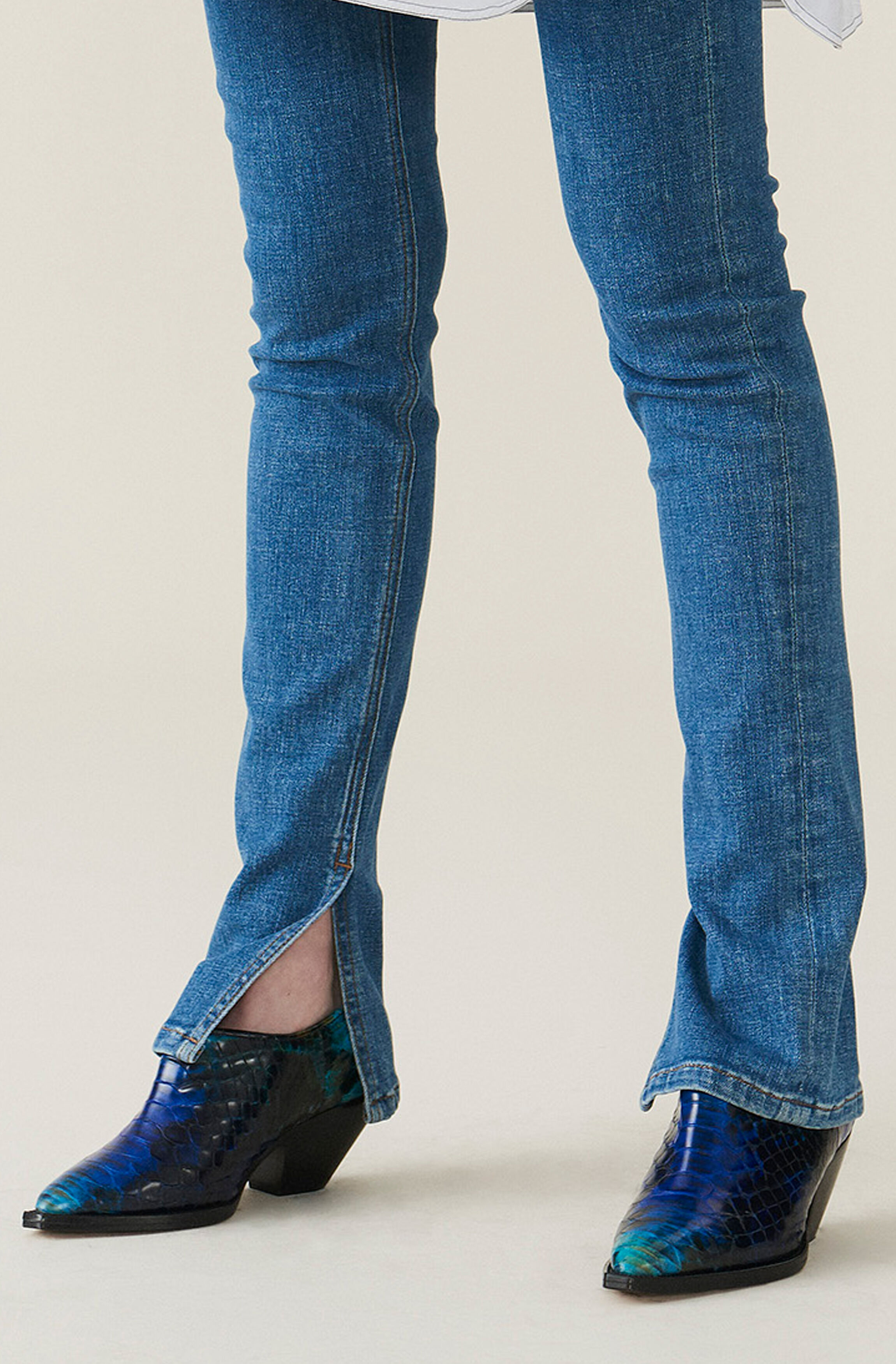 ganni blue cowboy boots