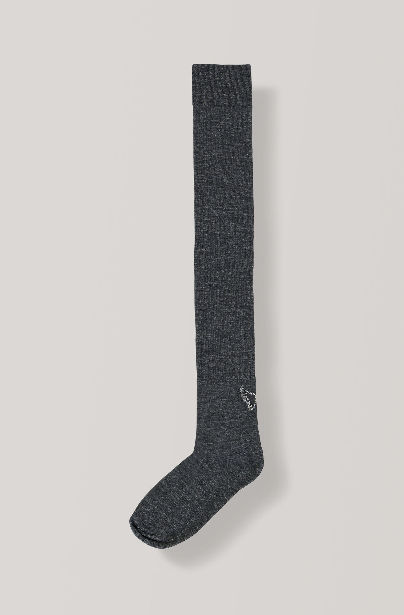 Overknee Wollsocken, Wings, Ebony Melange Overknee Wollsocken, Wings, Ebony Melange, hi-res
