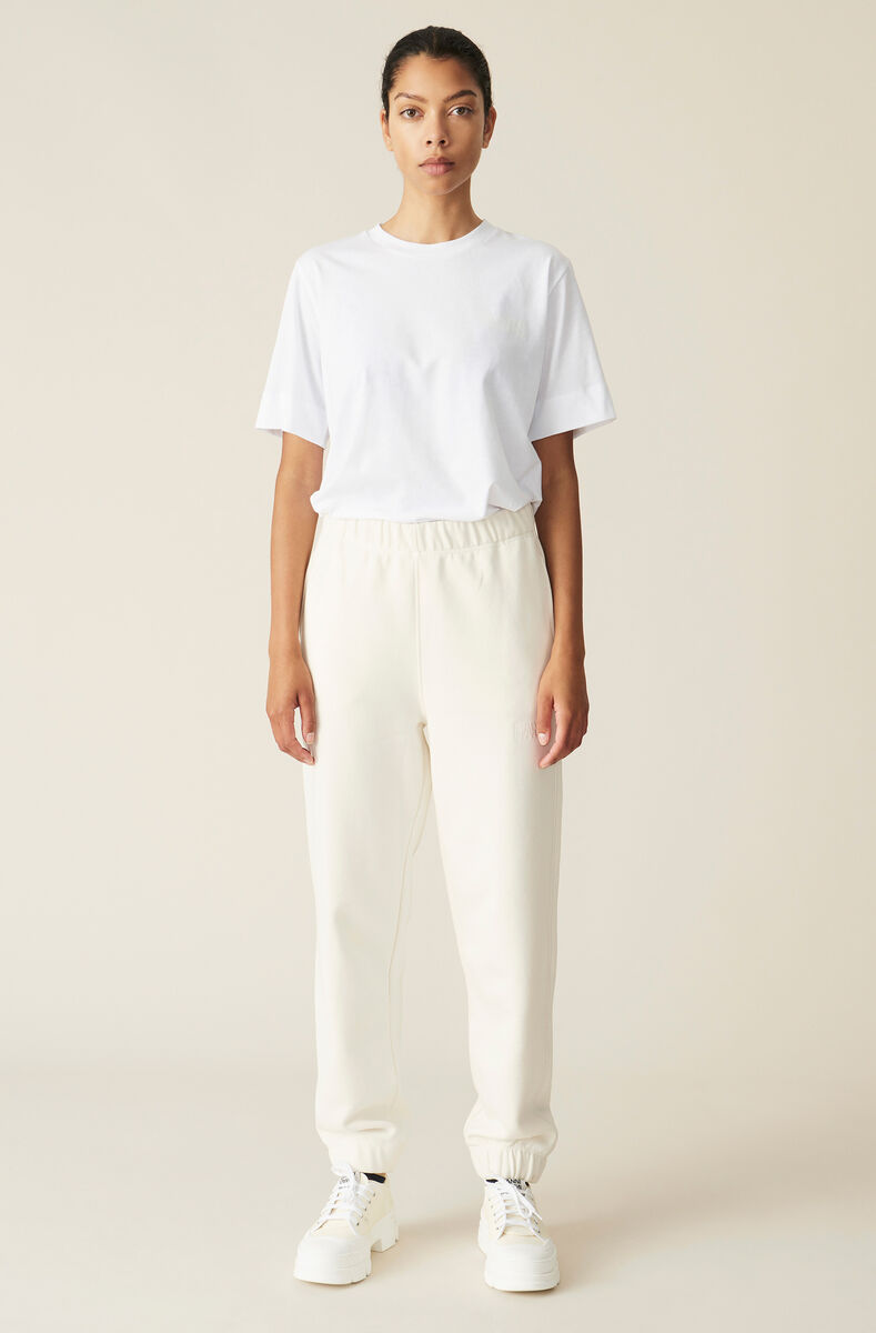 Ganni Software Lightweight Long-sleeve Tee, Cotton, in colour White - 2 - GANNI