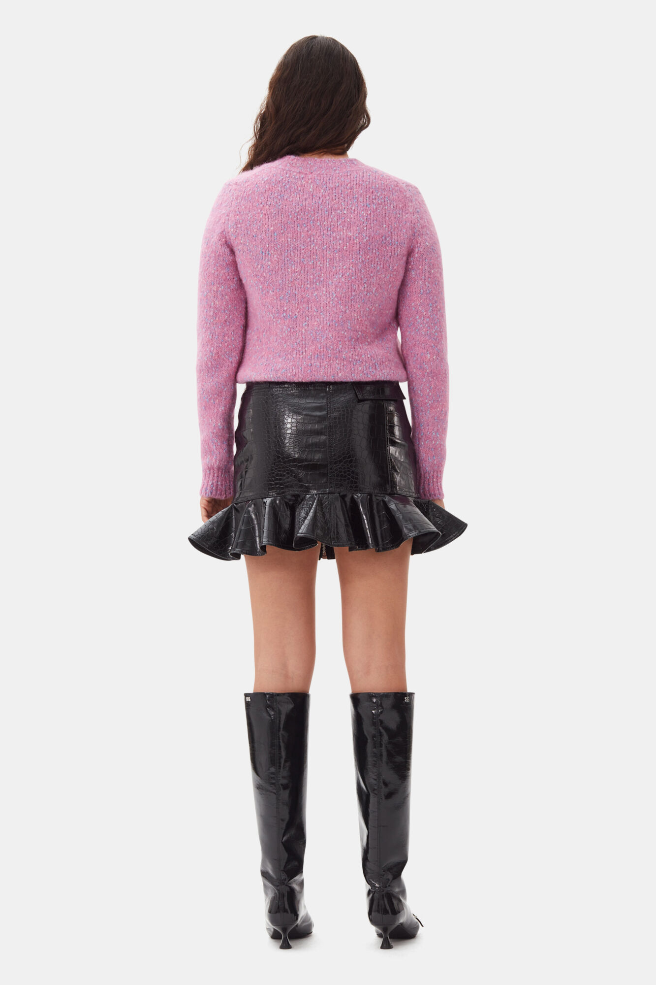 Black Future Coated Mini Skirt
