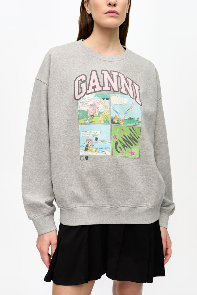 Grey Isoli Oversized Graphic Sweatshirt, Paloma Melange