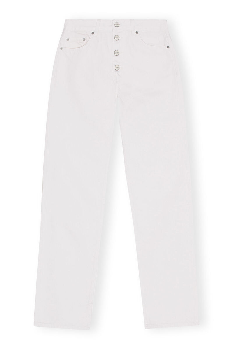 White Lovy Jeans  , Cotton, in colour Bright White - 1 - GANNI