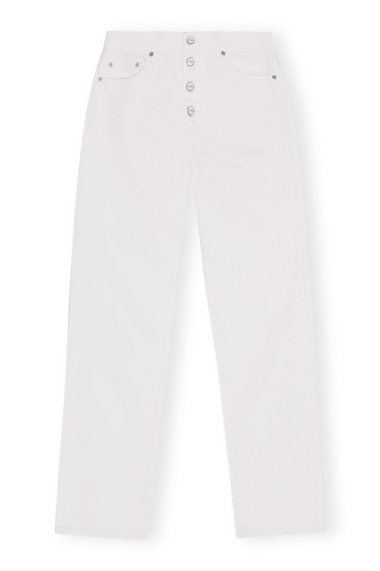 White Lovy Jeans, Cotton, in colour Bright White - 1 - GANNI