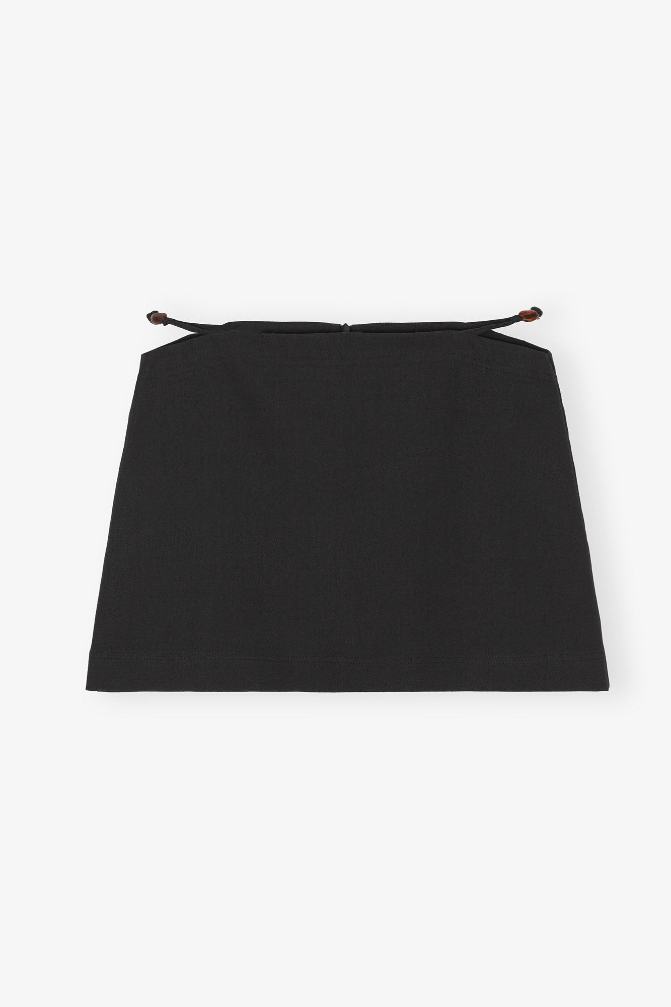 Cotton Suiting Mini Skirt, Cotton, in colour Black - 1 - GANNI