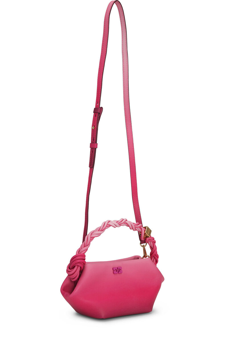 Pink Gradient Mini GANNI Bou Bag, Polyester, in colour Hot Pink - 3 - GANNI