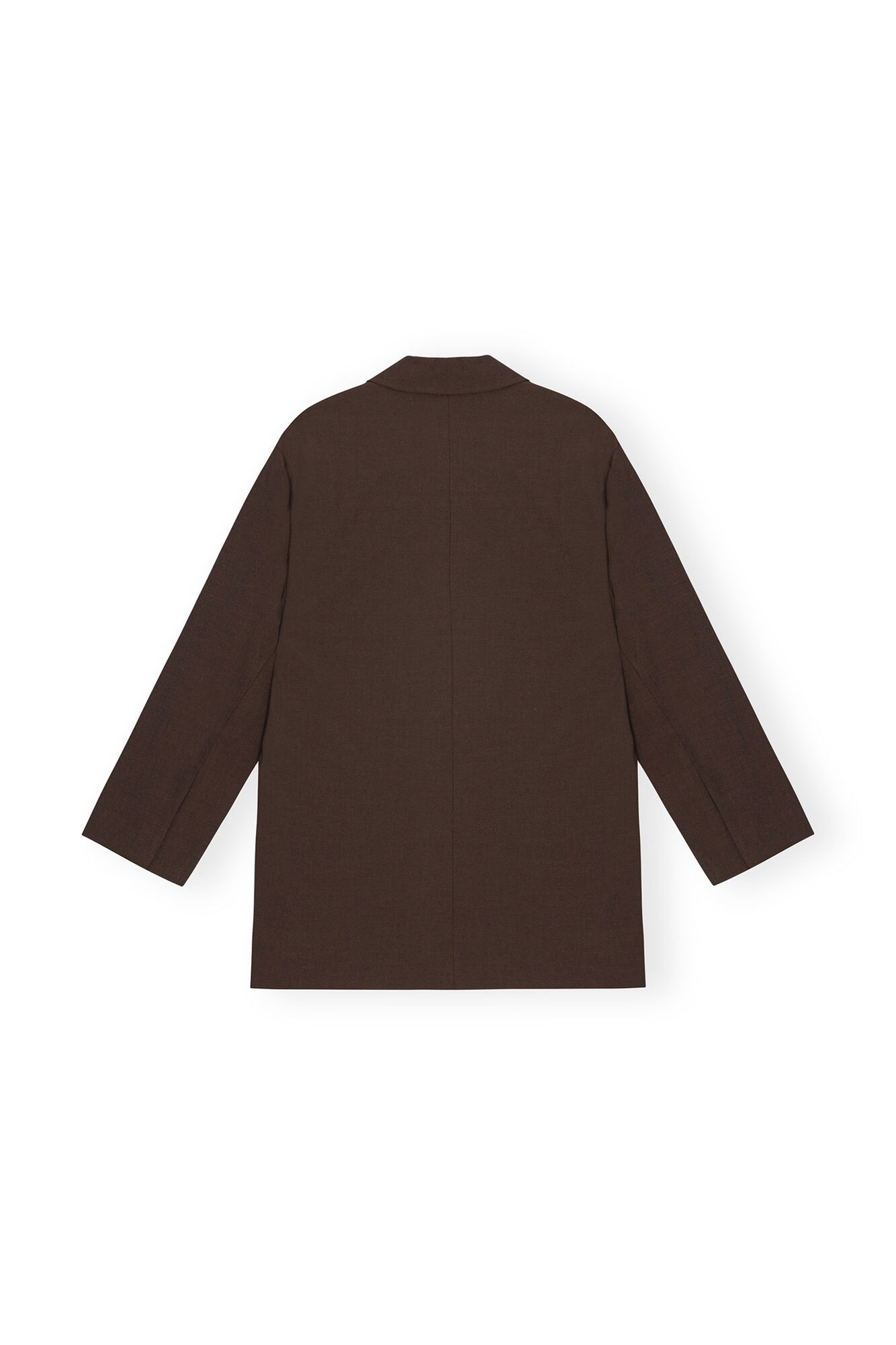 Mole Brown Drapey Melange Boxy Blazer | GANNI