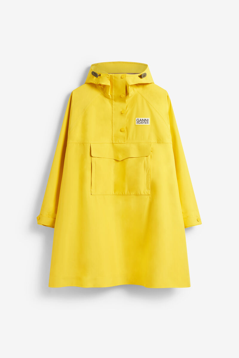 Poncho aus 10K wasserfestem Shell-Material, Recycled Polyester, in colour Lemon - 1 - GANNI