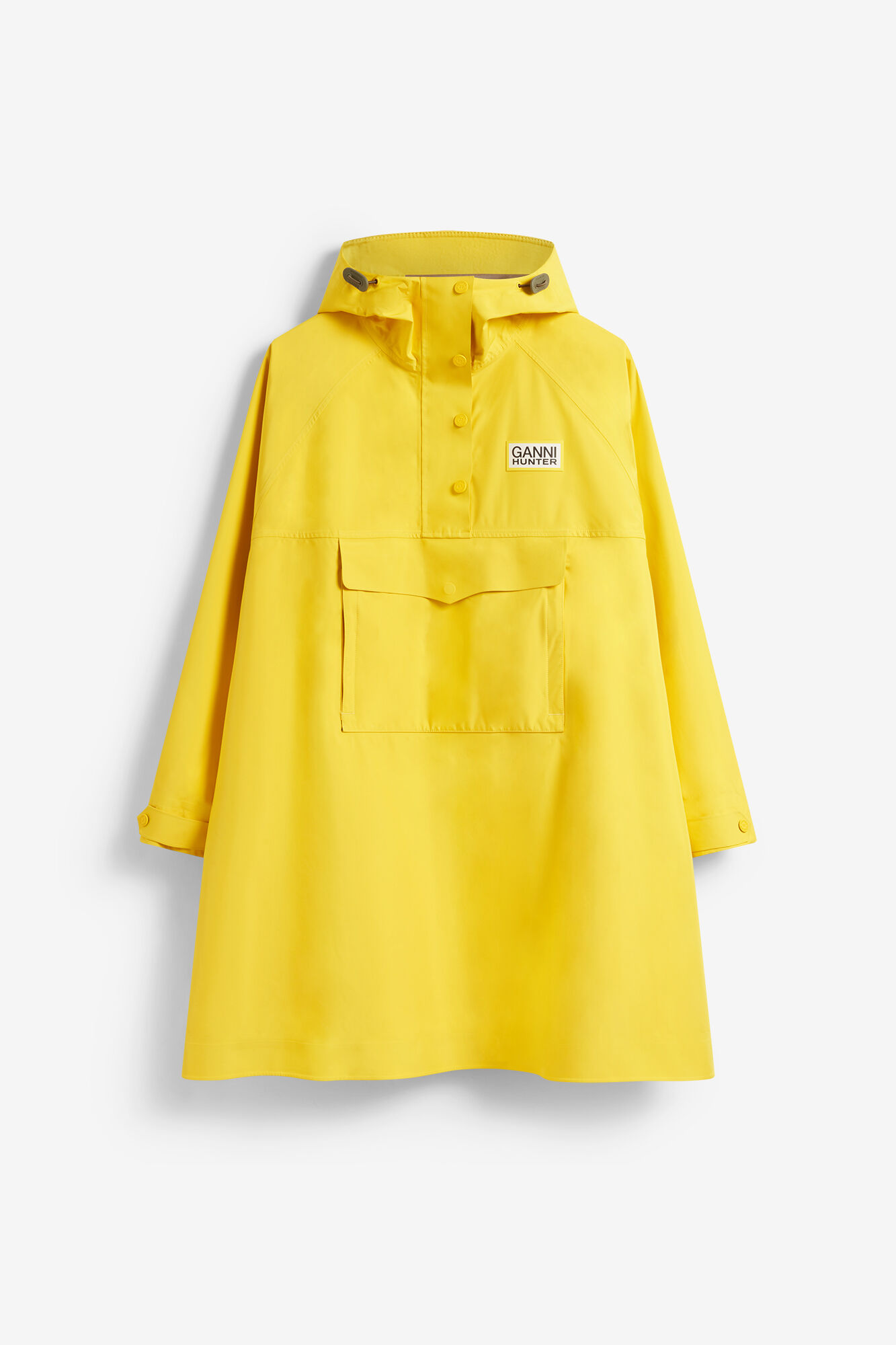 Poncho aus 10K wasserfestem Shell-Material, Recycled Polyester, in colour Lemon - 1 - GANNI