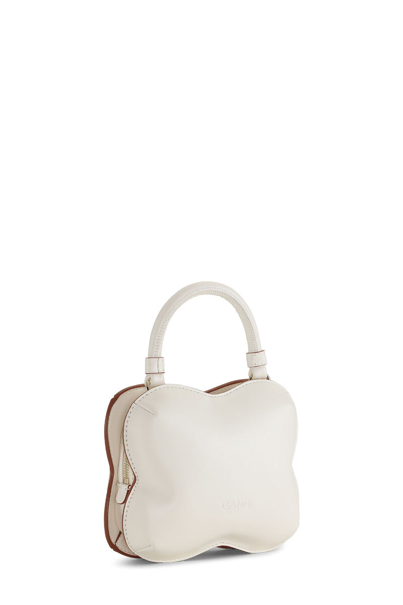 Egret Small Butterfly Crossbody Bag, Polyester, in colour Egret - 3 - GANNI