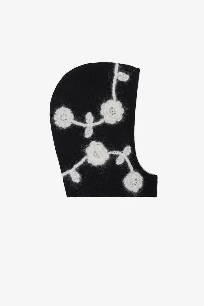 Black Flower Balaclava, Black