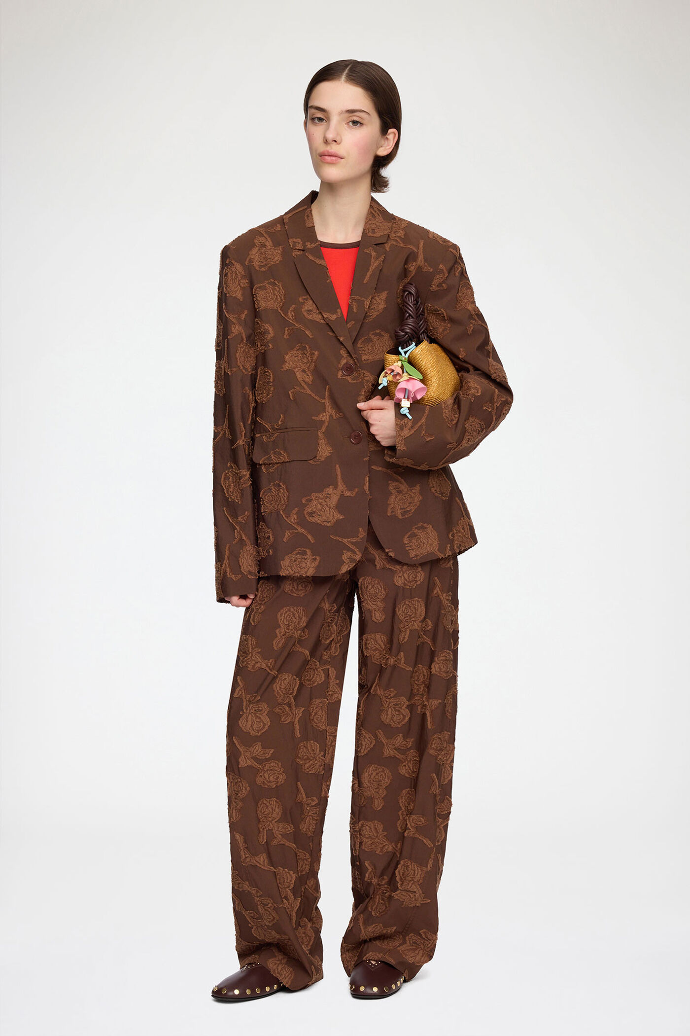Trousers in Brown Fil Coupe