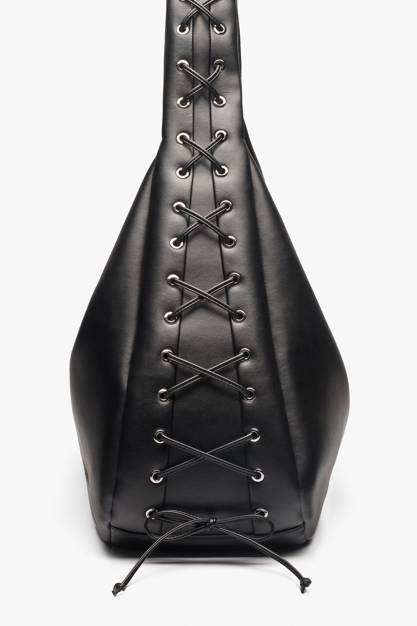 Black XXL Hobo Bag, Recycled Leather, in colour Black - 5 - GANNI