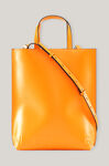 Toteväska i återvunnet läder, Leather, in colour Bright Marigold - 1 - GANNI