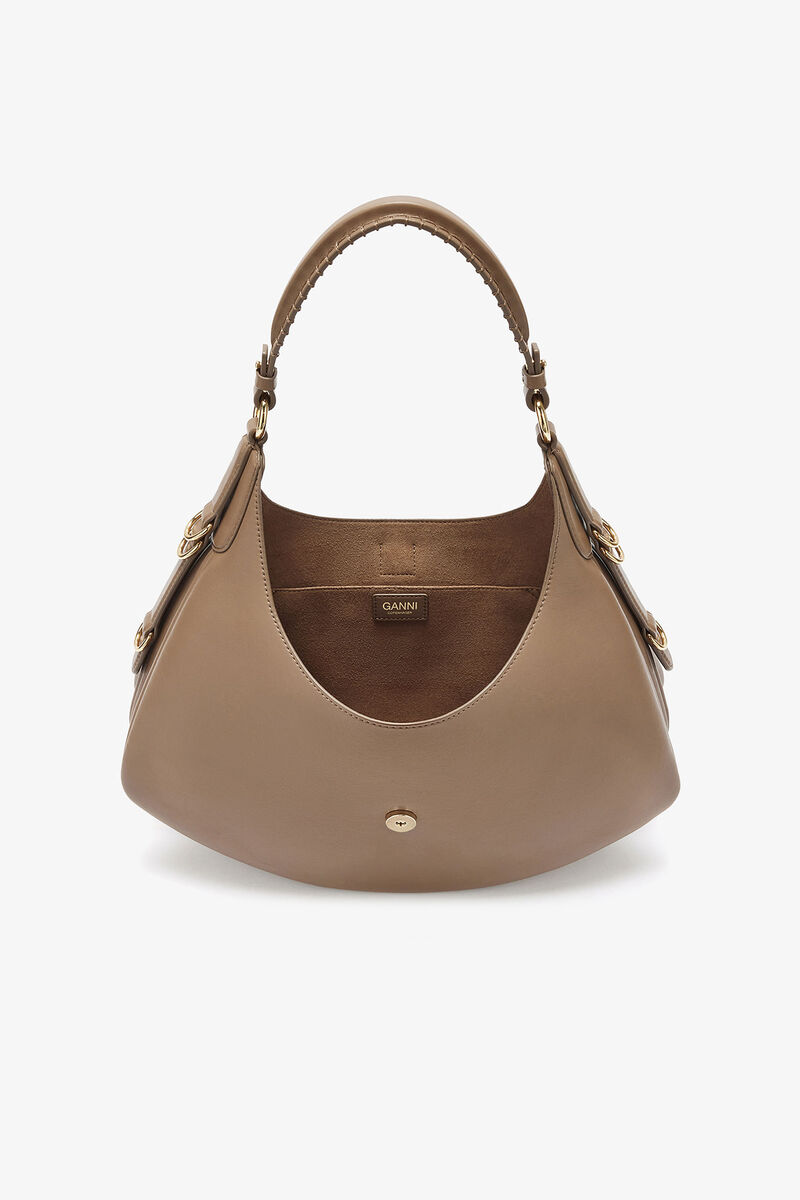 Small Kat Bag in Brown, Polyester, in colour Coca Mocha - 3 - GANNI