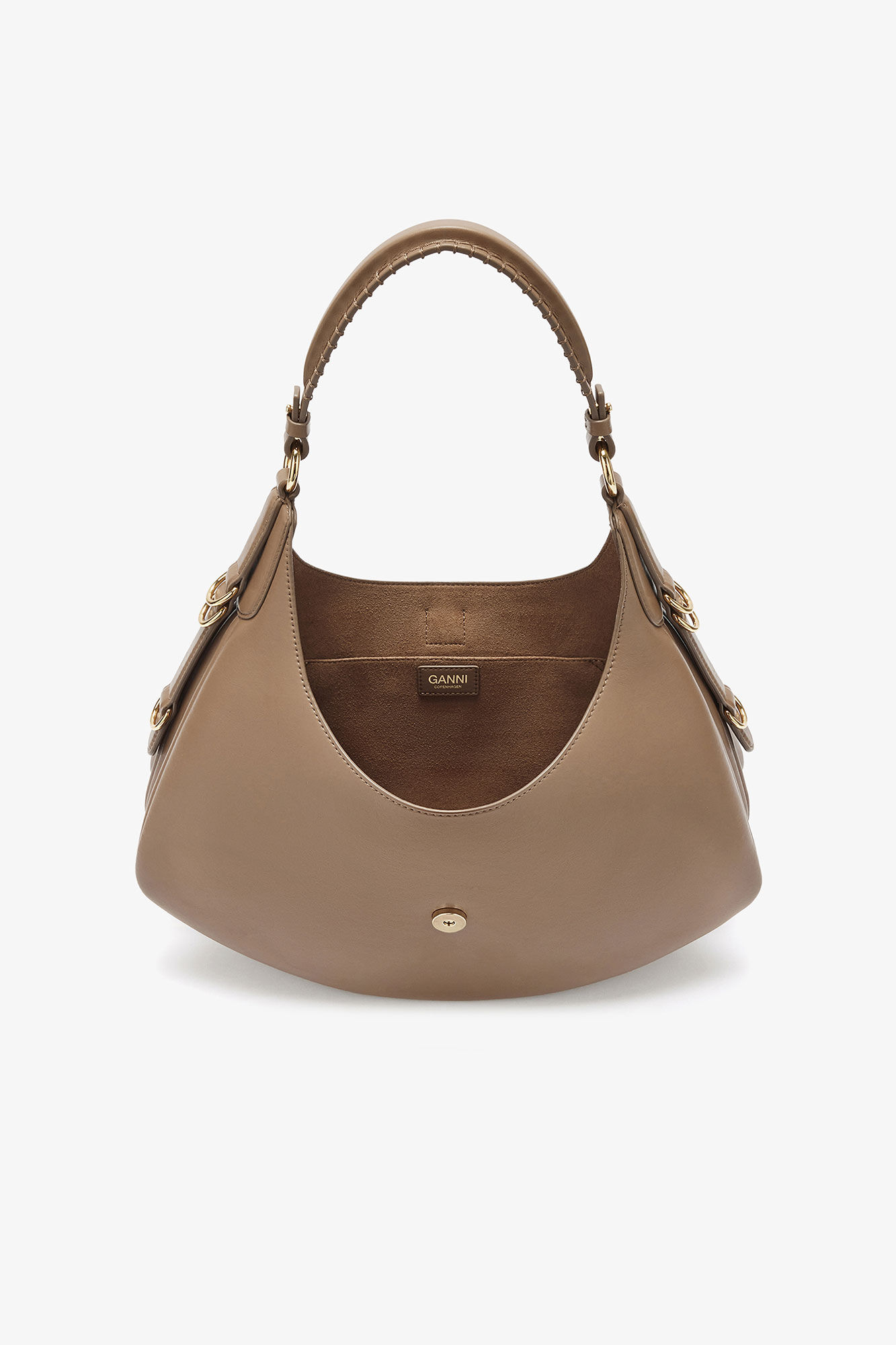 Small Kat Bag in Brown, Polyester, in colour Coca Mocha - 3 - GANNI