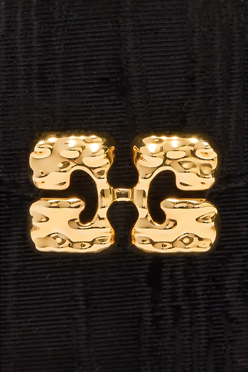 Lulu Wallet On Chain in Velvet Moire, Recycled Polyester, in colour Black - 3 - GANNI