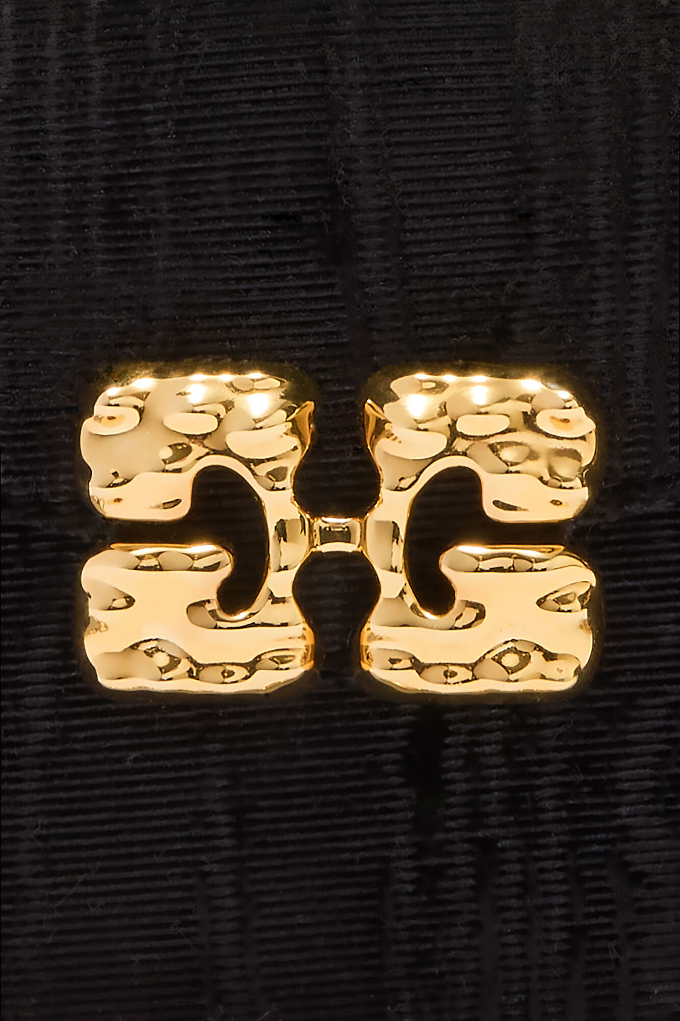 Lulu Wallet On Chain in Velvet Moire, Recycled Polyester, in colour Black - 3 - GANNI