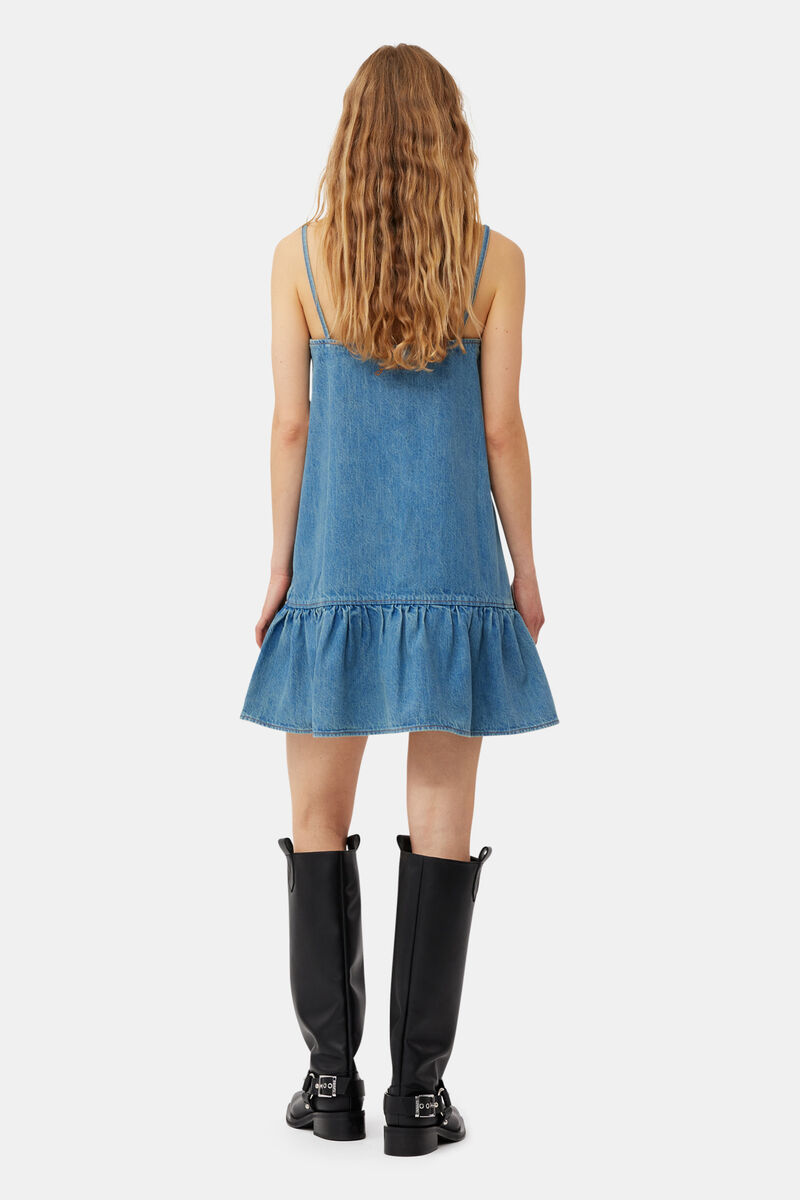 Tint Denim Minikjole, Organic Cotton, in colour Tint Wash - 2 - GANNI