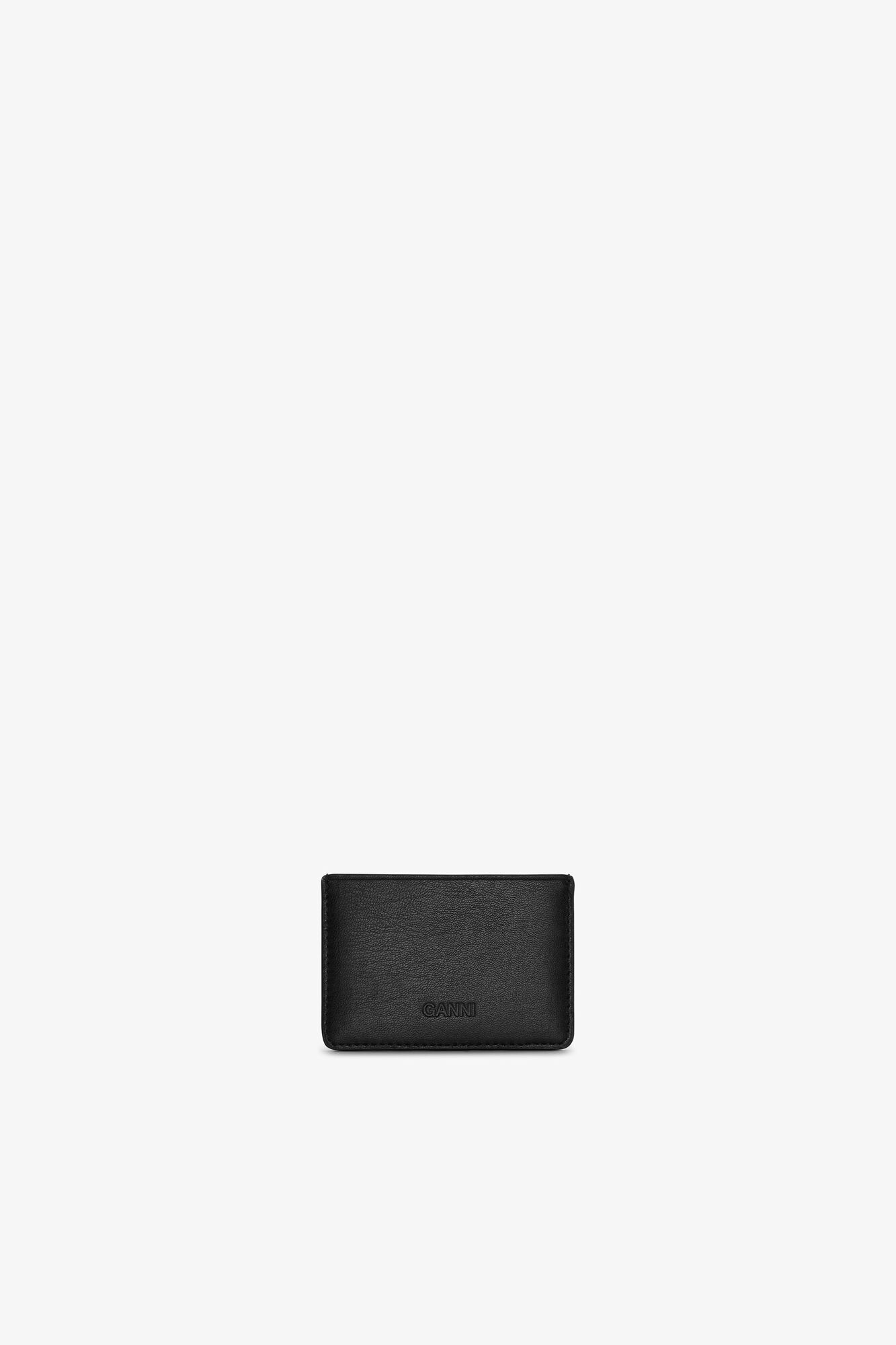 Bou Card Holder in Black with Animals, Recycled Leather, in colour Black - 2 - GANNI
