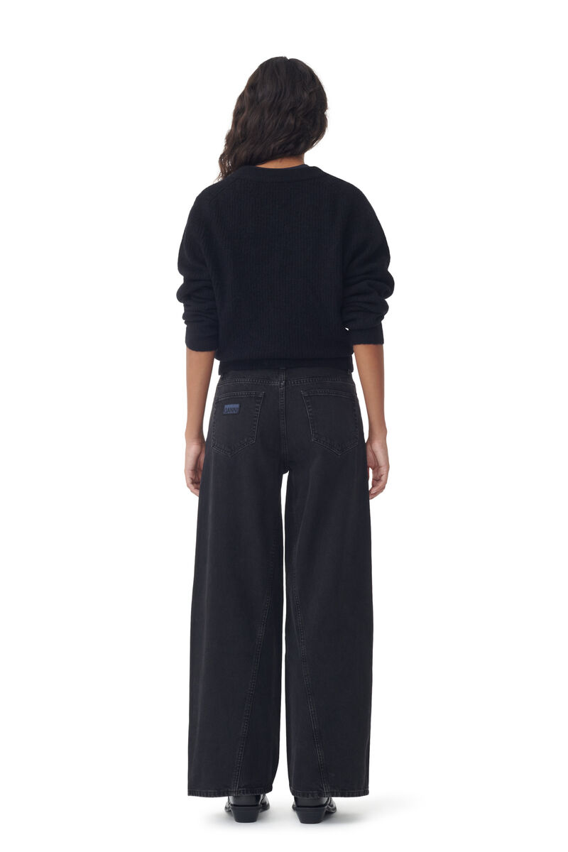 Jozey Jeans, Cotton, in colour Washed Black/Black - 3 - GANNI