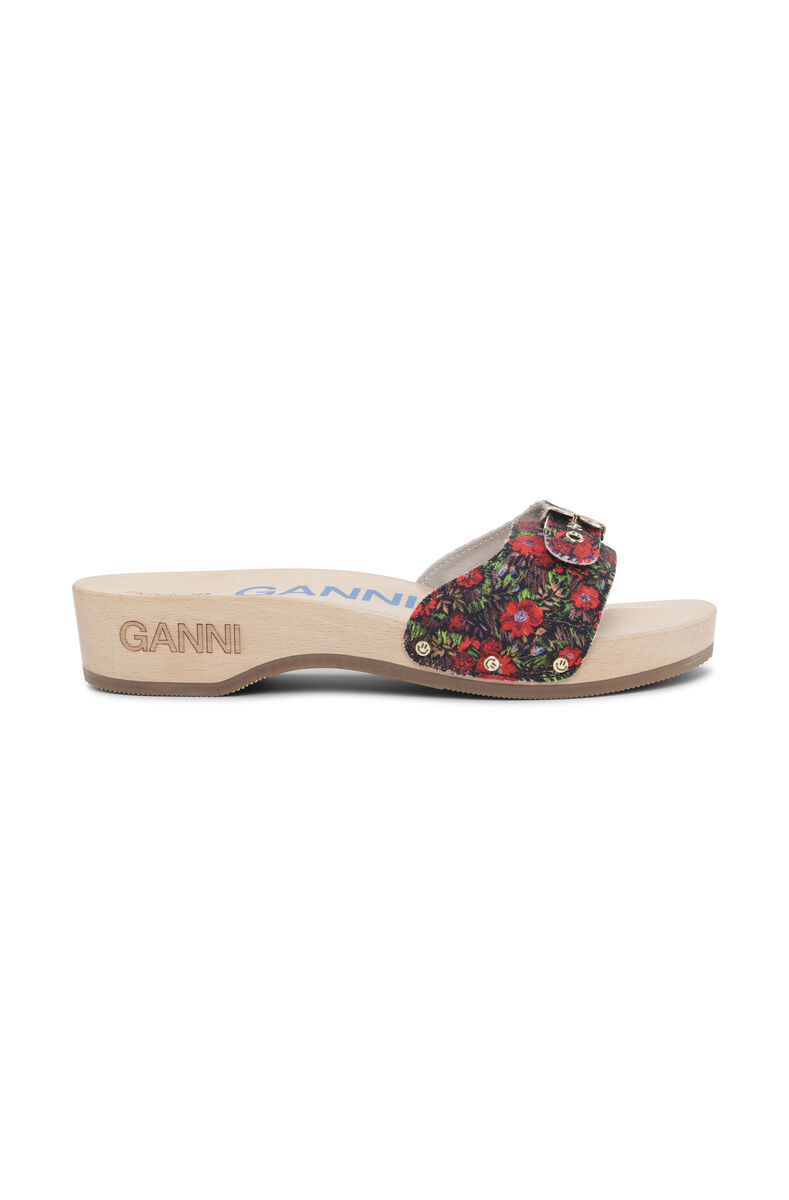 Canvas Dr. Scholl Sandal US 15271FS615, Recycled Cotton, in colour Flower Beet Red - 1 - GANNI