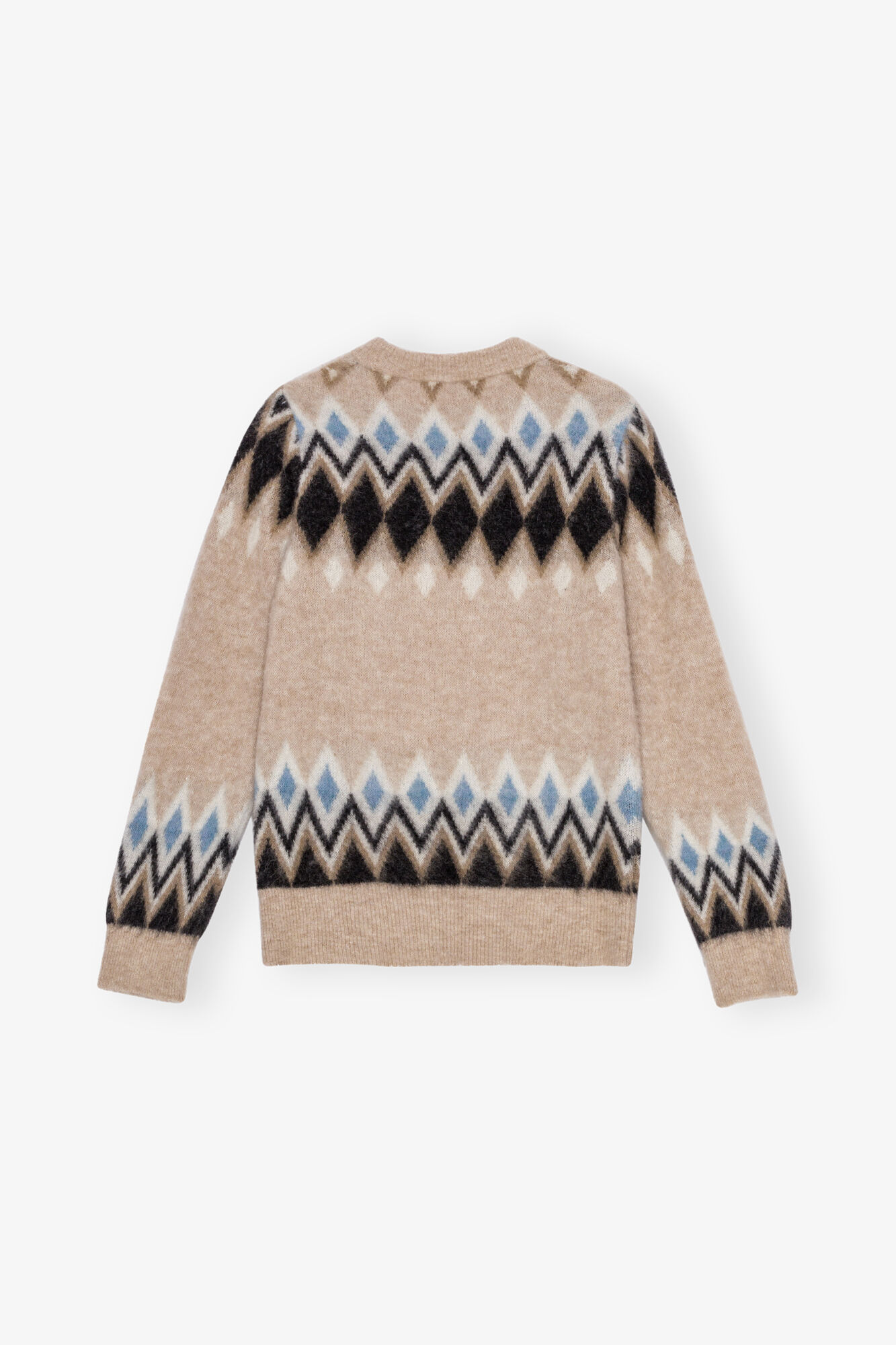 Multicolor Fine Brushed Alpaca Sweater, Alpaca, in colour Latte - 2 - GANNI