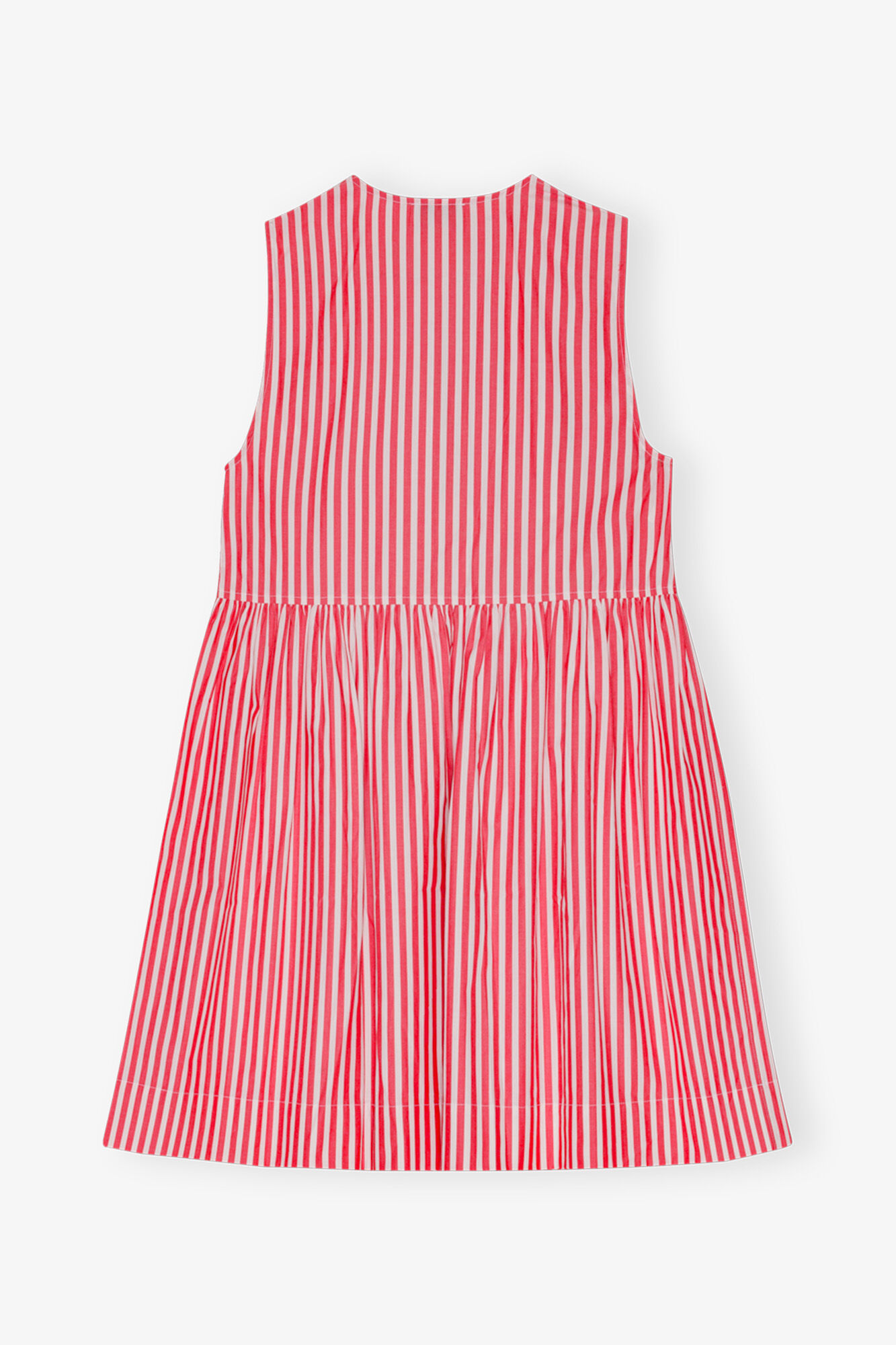 Red Stripe Cotton Mini Bow Tie Kjole, Cotton, in colour Barbados Cherry - 2 - GANNI