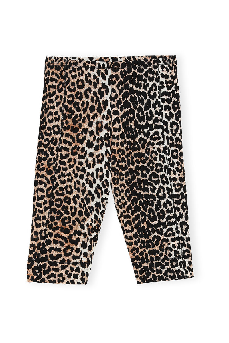 Rayon Underwear Short Leggings, Rayon, in colour Leopard - 1 - GANNI