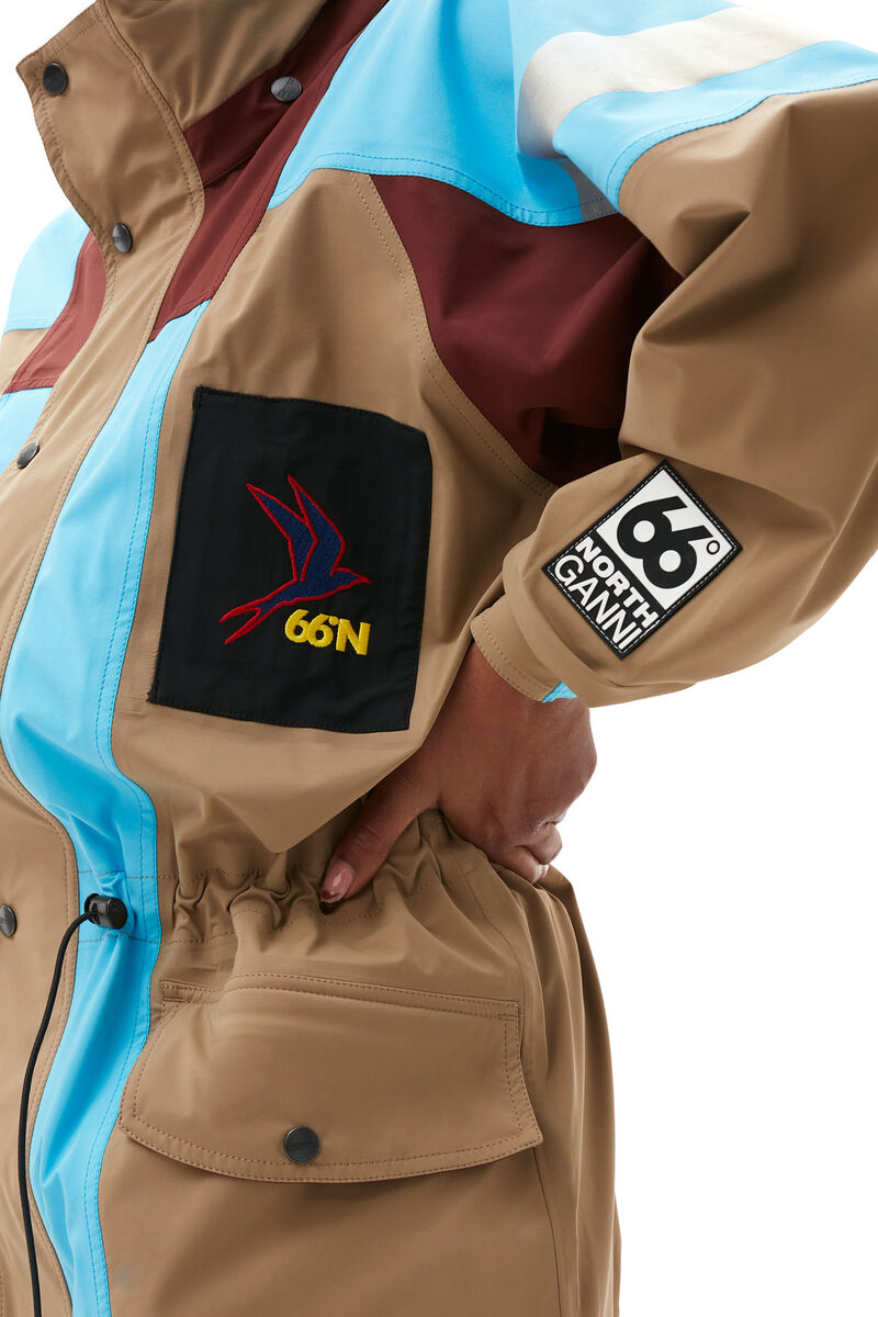 Kria Neoshell Jacket, Polyamide, in colour Camel - 5 - GANNI