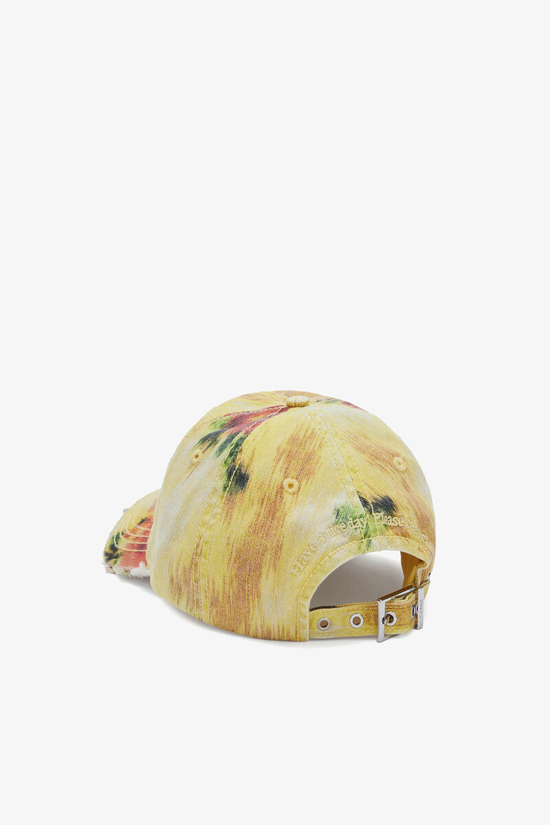 Cap in Washed Cotton, Organic Cotton, in colour Aurora - 2 - GANNI