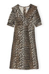 Denim Midi Dress, Cotton, in colour Leopard - 1 - GANNI
