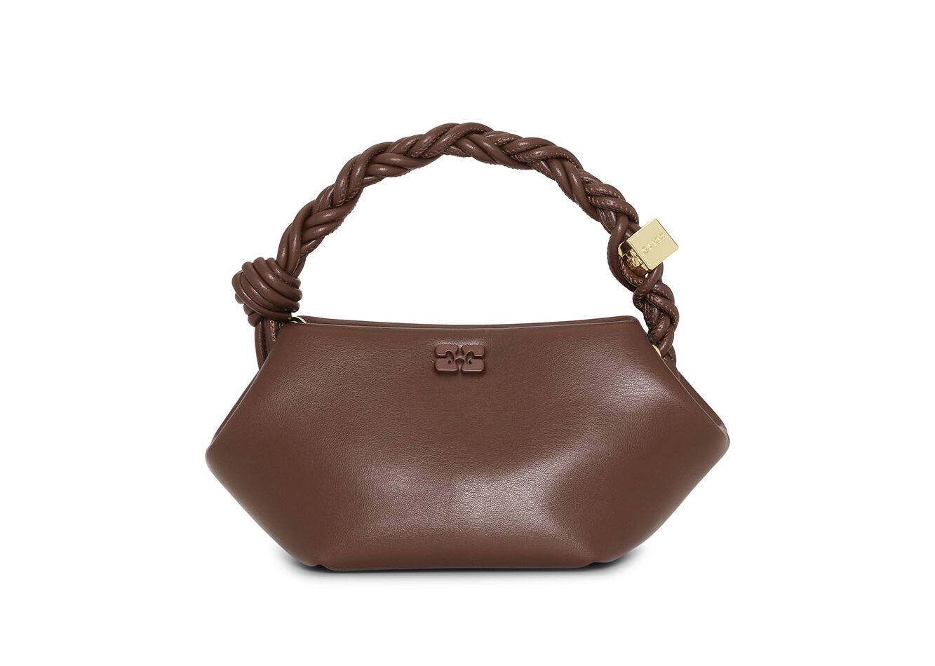 Brown Mini GANNI Bou Bag, Polyester, in colour Chocolate Fondant - 1 - GANNI
