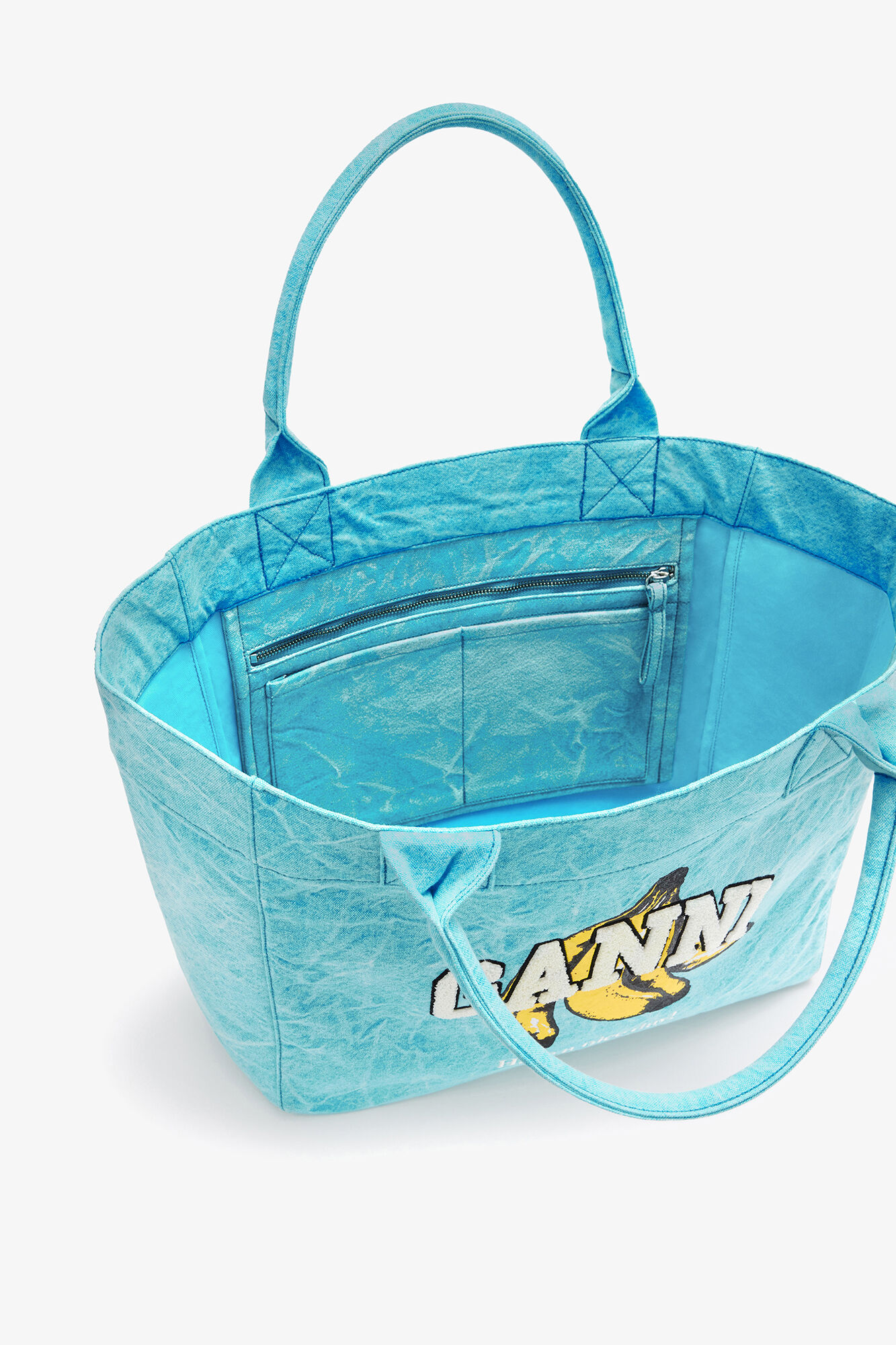 Blue Curacao Medium Tote Bag in Blue | GANNI US