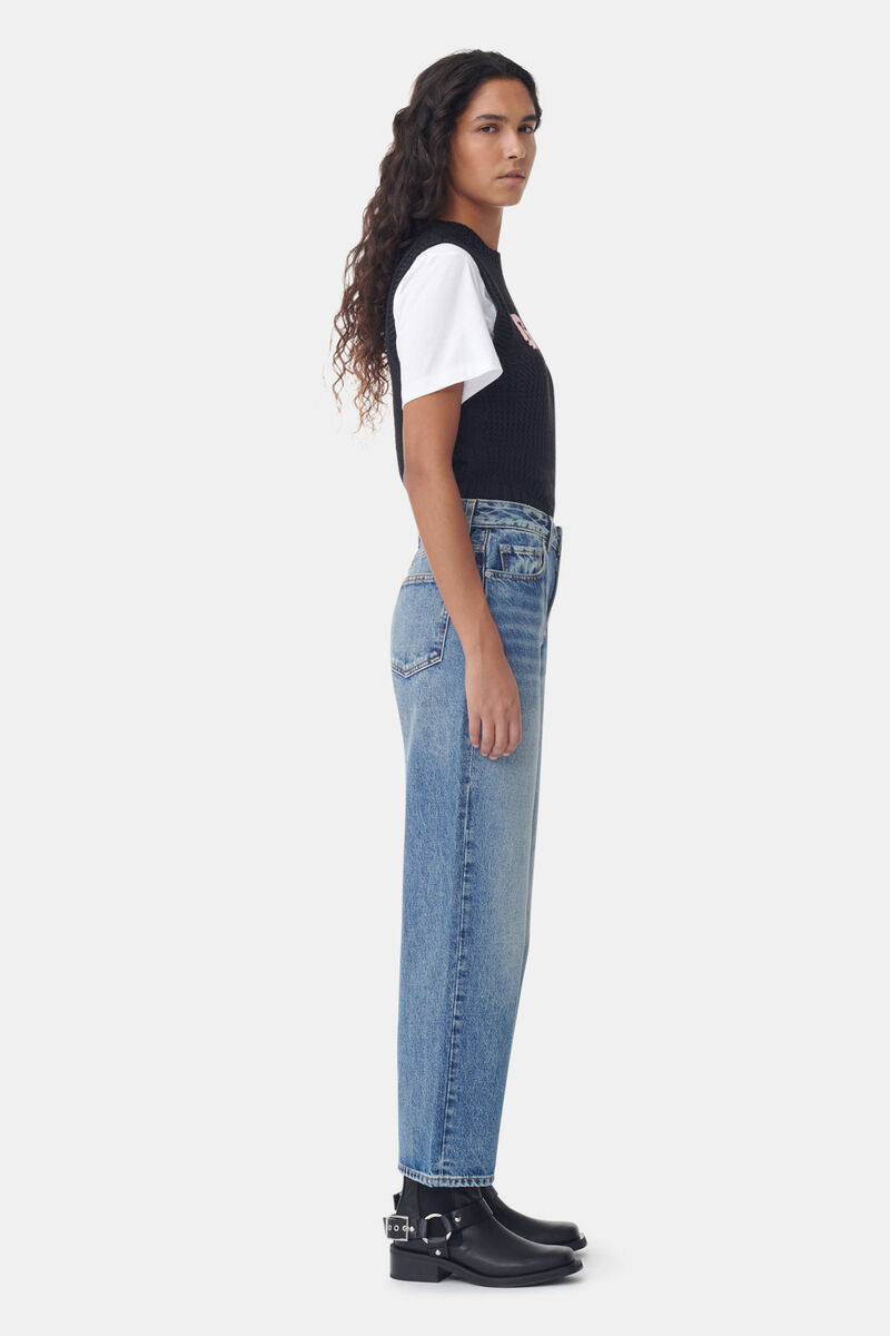 Mid Blue Vintage Misy Jeans, Cotton, in colour Mid Blue Vintage - 2 - GANNI