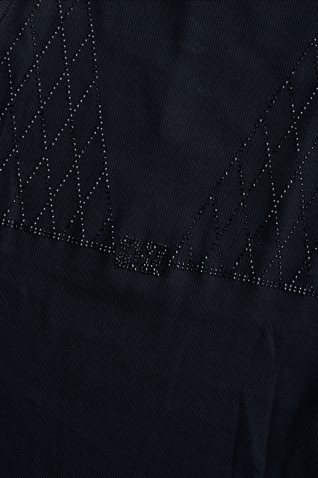 Black Soft Cotton Rib Rhinestone Top, Elastane, in colour Black - 5 - GANNI