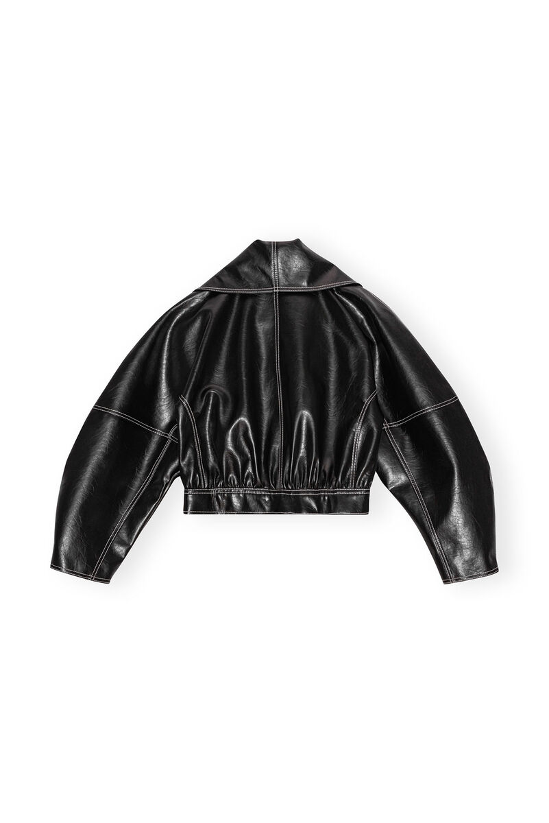 Black Future Oleatex Curved Sleeve Jacket , Cotton, in colour Black - 2 - GANNI