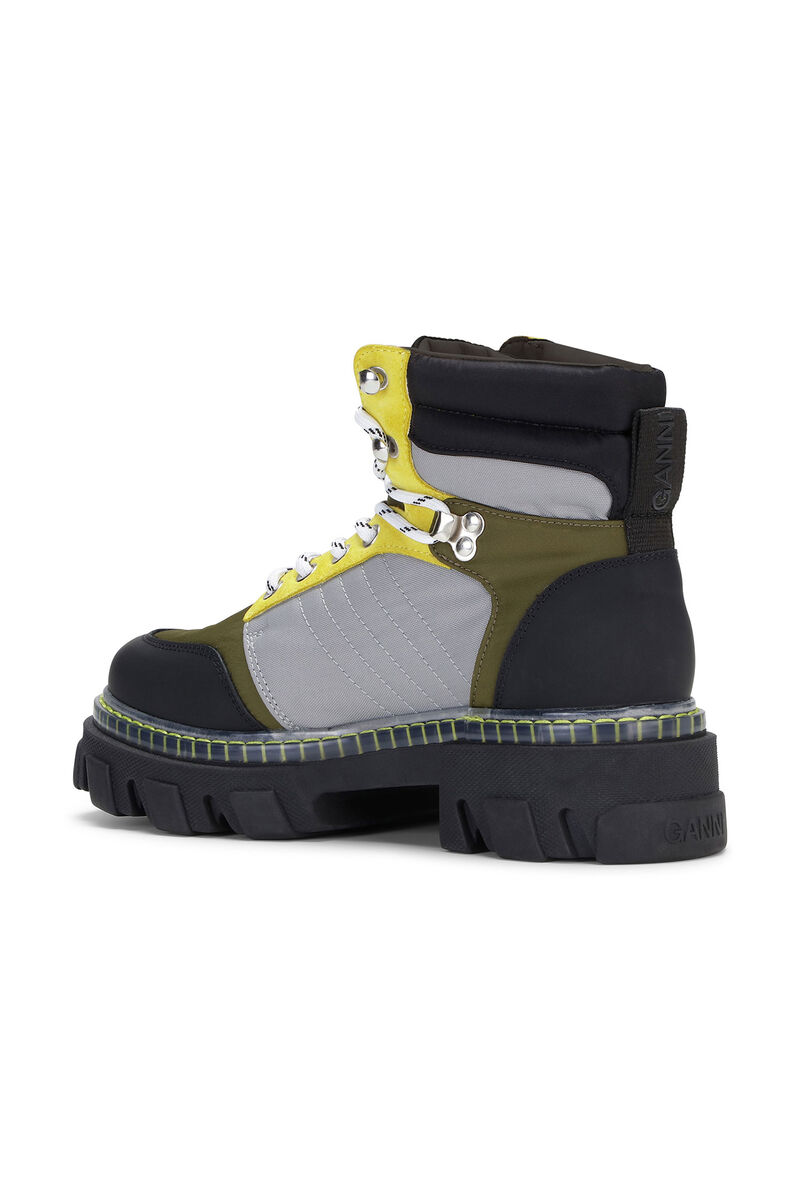 ganni cleated lace up hiking boot
