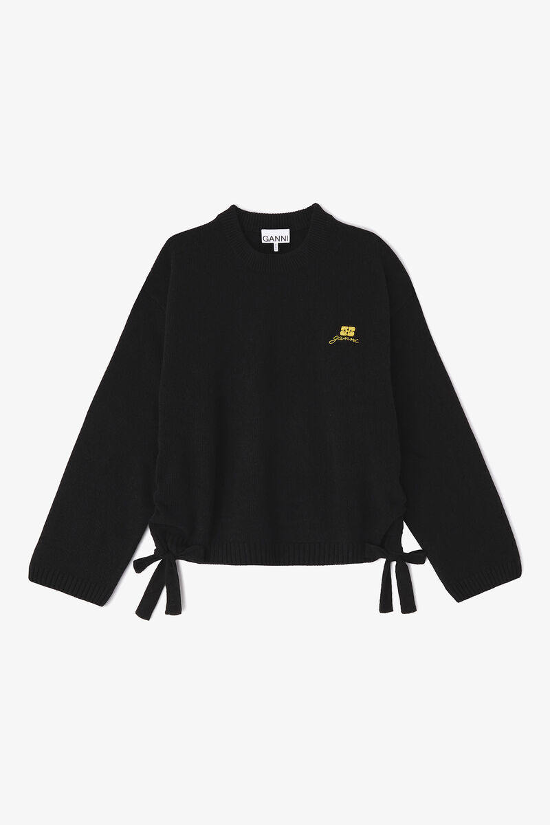 Wool Mix Jumper, Wool, in colour Black - 1 - GANNI