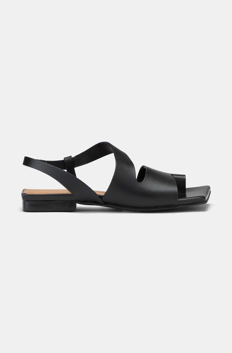 Strappy Sandals, Leather, in colour Black - 1 - GANNI