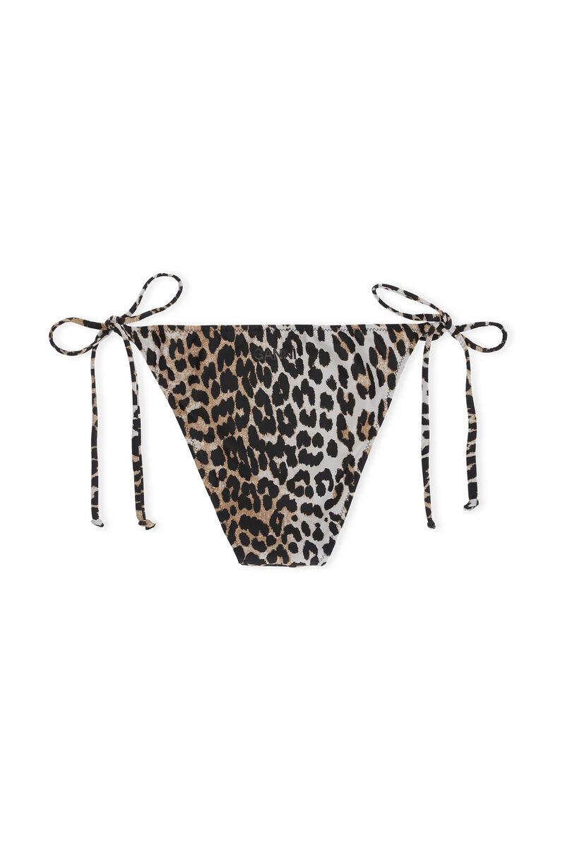String bikiniunderdel, Elastane, in colour Leopard - 2 - GANNI
