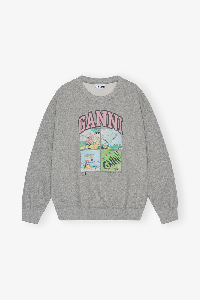 Grey Isoli Oversized Graphic Sweatshirt, Paloma Melange