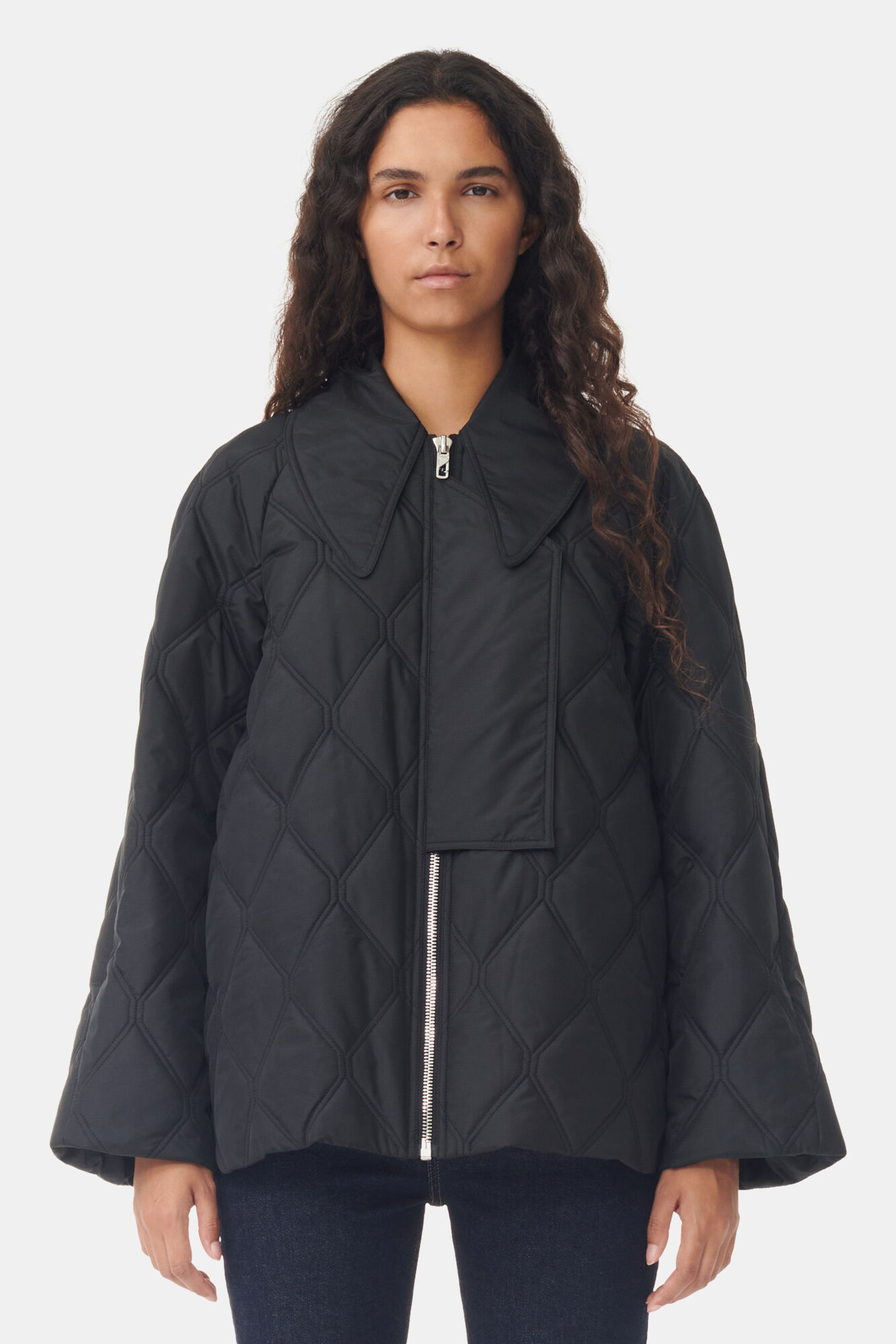Black Ripstop Quilt Jacket | GANNI CA