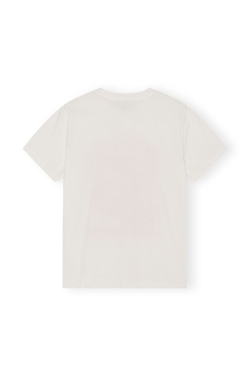 Lässiges Orange-T-Shirt, Cotton, in colour Egret - 2 - GANNI