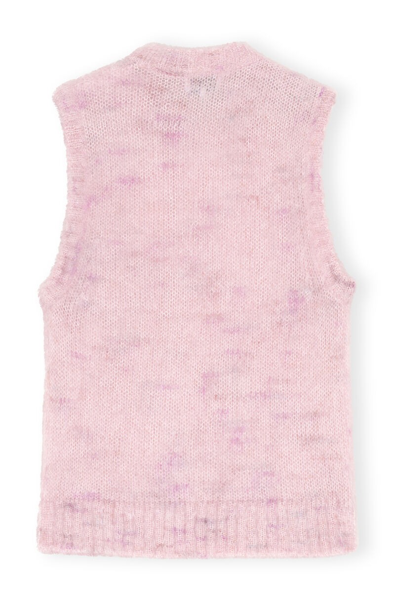 Brushed Vest, Mohair, in colour Lilac Sachet - 2 - GANNI